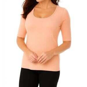 NEW ANGEL APPAREL short sleeve scoop neck tee in peach